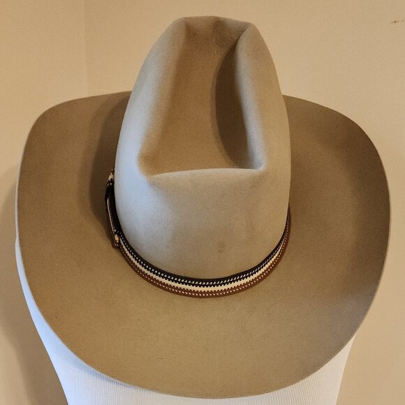 Vintage Adam ~A~ Western 101 Corral Tan Felt Cowboy Hat Unisex - Picture 4 of 12